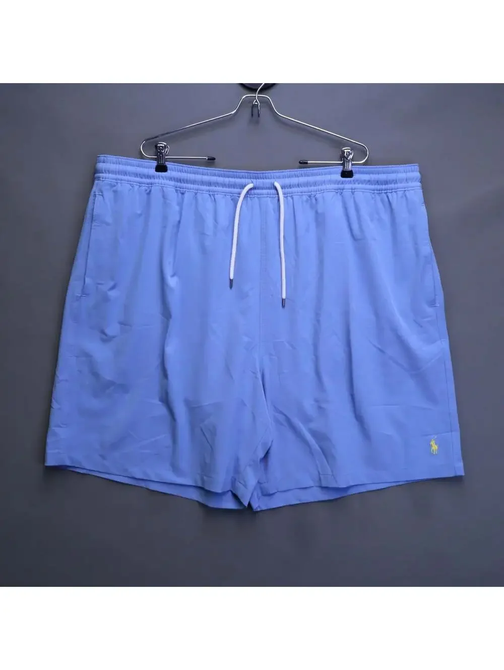 Polo Ralph Lauren Mens 3XLT Big & Tall Swim Trunks Periwinkle Blue Yellow Pony